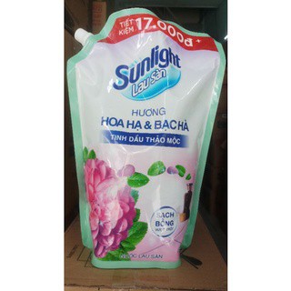 Nước lau sàn Sunlight hương hoa hạ & bạc hà tinh dầu thảo mộc túi 2Kg