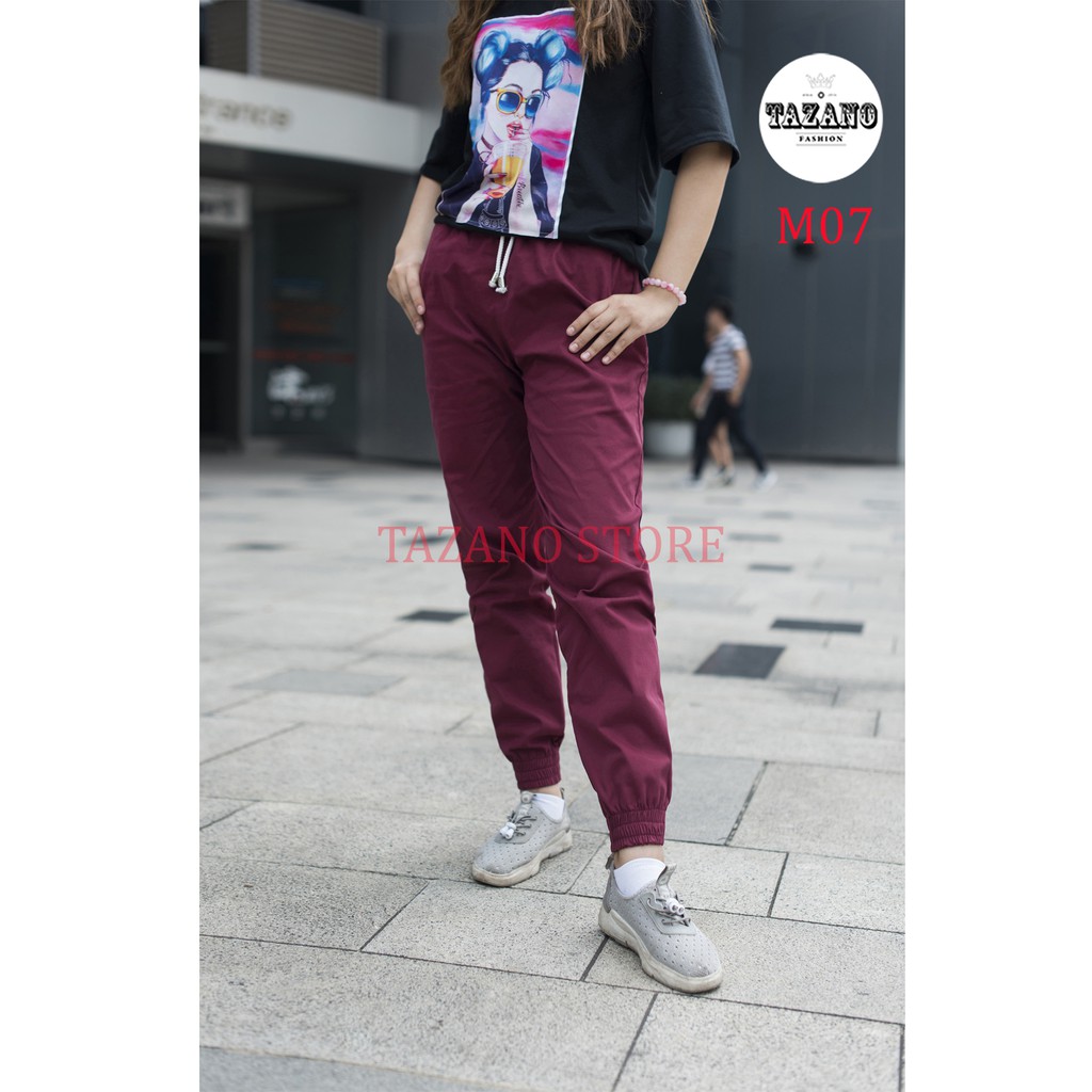 Quần Jogger Kaki Nữ Co Giãn 4D Hàng Xuất Khẩu (Màu Đỏ Đô) | BigBuy360 - bigbuy360.vn