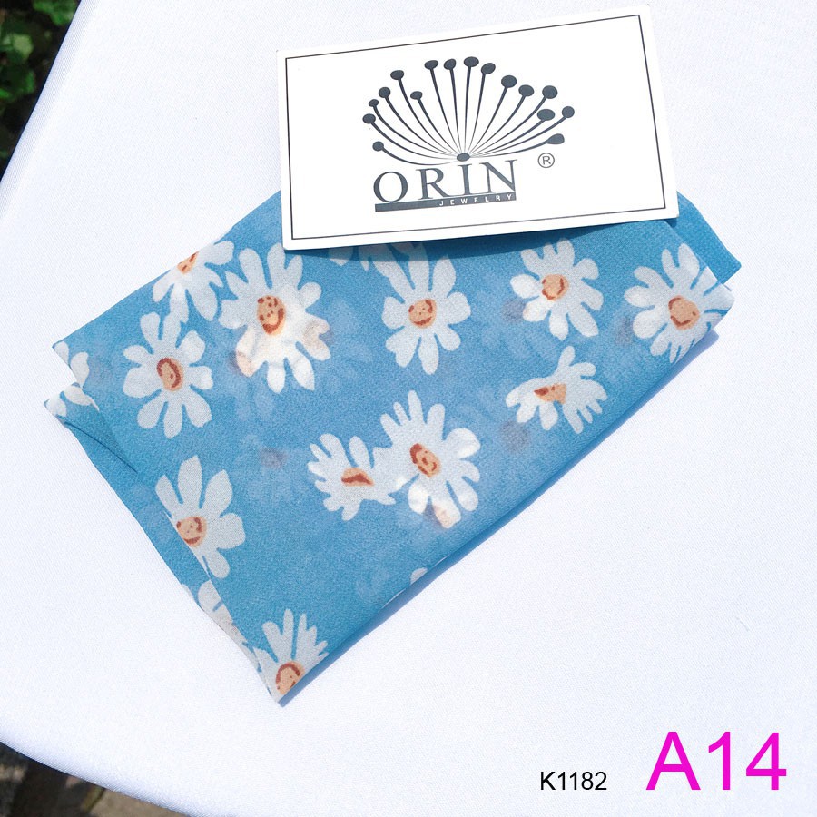 ( Sale 3 ngày) Khăn Turban Headband Bandana vải voan hoa cúc nhiều màu Orin K1182