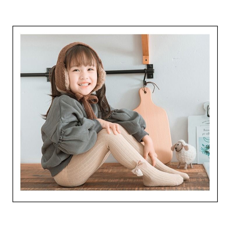 Quần tất cho bé, quần tất hàng xuất Hàn đính nơ bé gái