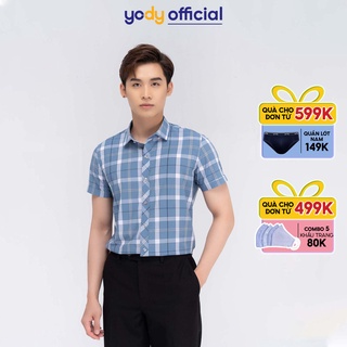 Áo sơ mi Nam YODY kẻ caro kiểu dáng slim trẻ trung năng động SCM3045