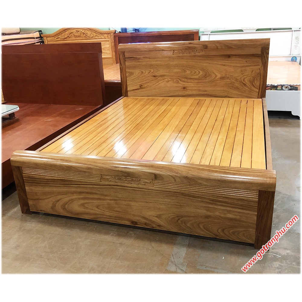Giường ngủ gỗ hương xám kẻ chỉ giát phản (1m6 – 1m8 x 2m)