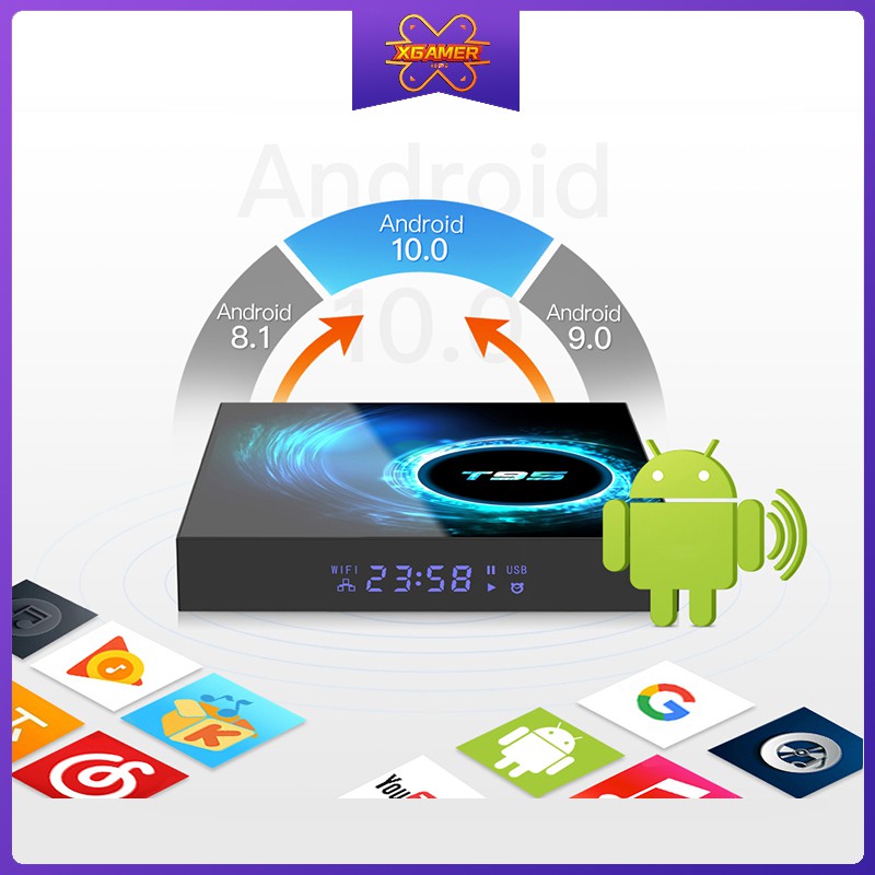 Đầu Thu Phát Tín Hiệu TV Box T95 Android 10 4G 64GB 32GB Allwinner H616 1080P H.265 4K TVBOX Android 10.0 5Gwifi Bluetooth