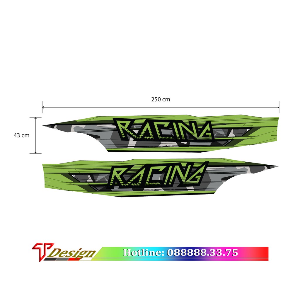 Decal xe 4,5,7 chỗ, tem xe Suzuki, tem chữ racing đẹp WRAP60