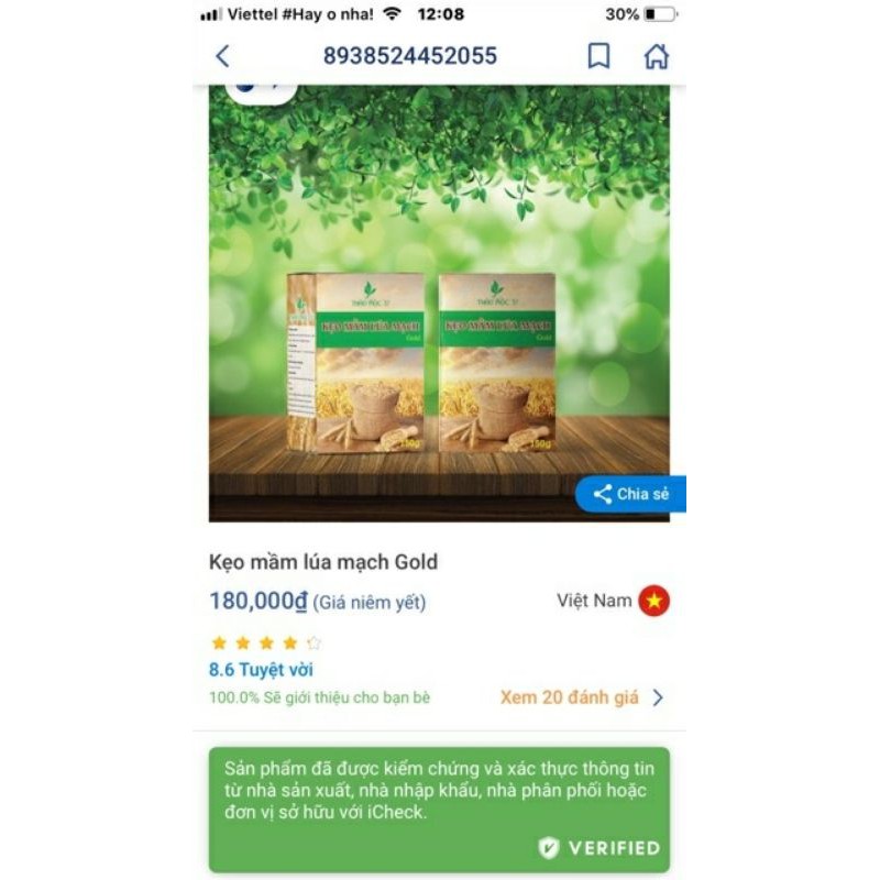 [Chính hãng]  Sỉ 10 hộp kẹo mầm lúa mạch gold của thảo mộc 37 | BigBuy360 - bigbuy360.vn
