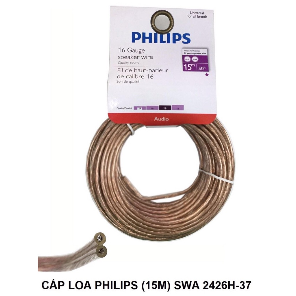 Cáp thi công loa Philips 15m SWA 2426H/37 , 30m SWA 2427H/37 IALL SHOP-  đại lý chính thức của Philips tại Việt Nam