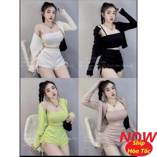 Sét bộ 3 món chất gân co giãn, Set đồ nữ