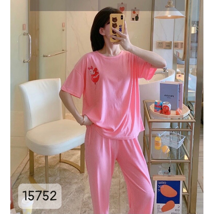 SALE Đồ bộ BIG SIZE Dài Gân Trơn - 15752