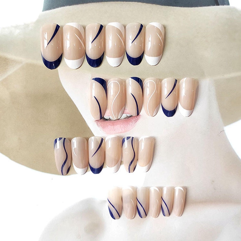 Hộp 24 Móng Tay Giả Che Phủ Toàn Diện Có Thể Tháo Rời