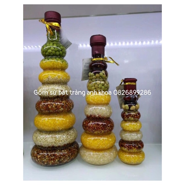 ( Hàng có sẵn) Chai ngũ cốc phong thuỷ cầu tài lộc sung túc no đủ