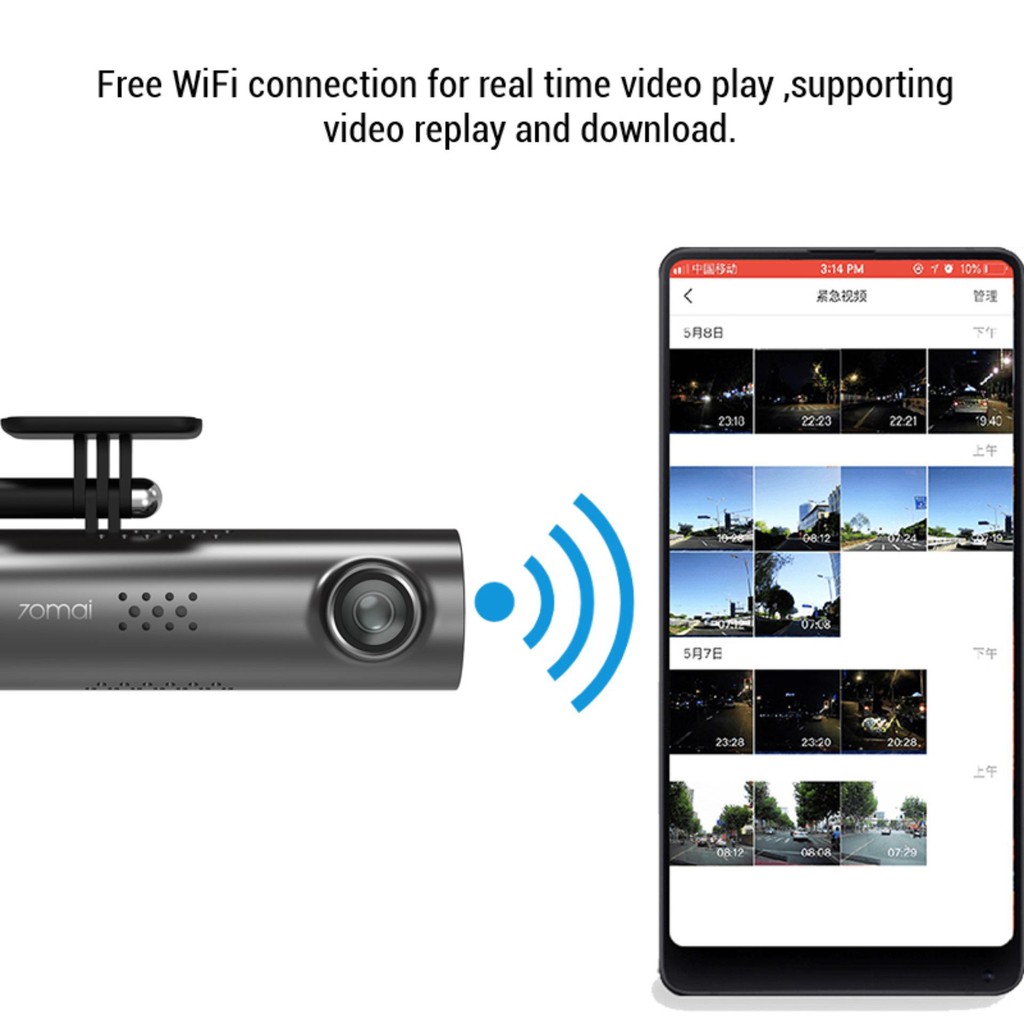 Tặng thẻ nhớ 32 hoặc 64GB Camera giám sát Hành Trình oto Xiaomi 70mai Dash Camera - camera xe hơi 130 độ nét hd 1080p