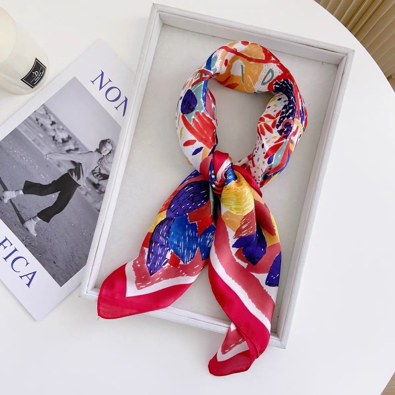 Khăn lụa vuông choàng cổ - Khăn turban nhiều mẫu xinh