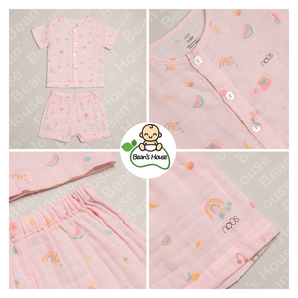 Bộ Nous vải xô cho bé sơ sinh