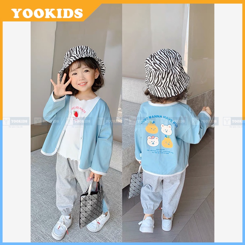 Áo cadigan cho bé chất len tăm mềm YOOKIDS  Áo khoác bé gái size 1 2 3 4 5 tuổi 8 10 12 14 16 18kg