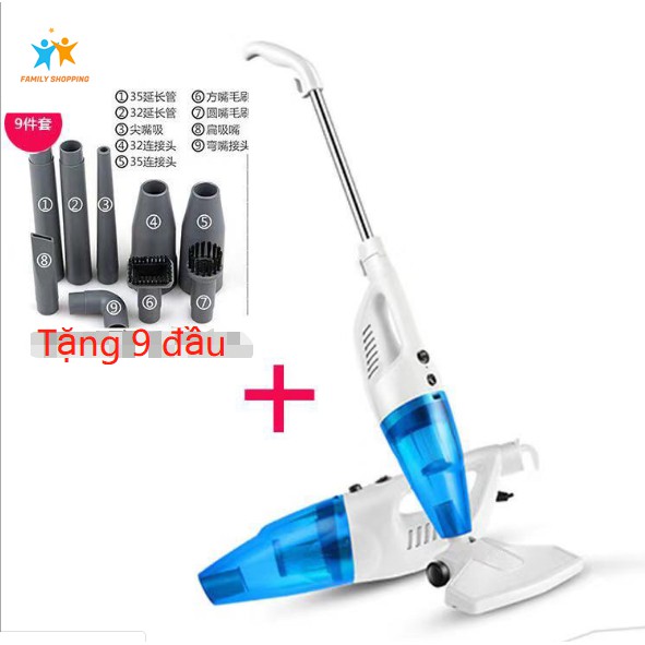 (Tặng 9 đầu) Máy hút bụi cầm tay gia đình máy hút bụi ô tô công suất mạnh đa năng 2 in 1