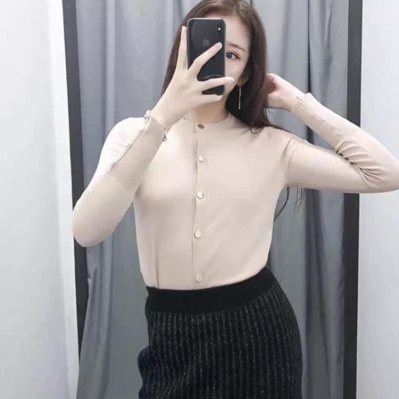 Áo len cadigan  zara M nude