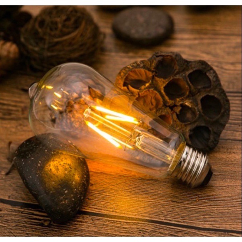 bóng st64 6w edison xài cho đèn chùm , đèn thả ánh sáng vàng