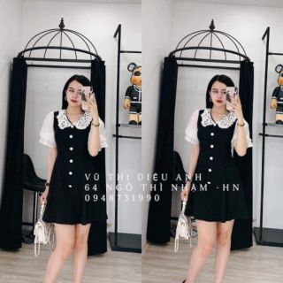 Váy cổ viền ren