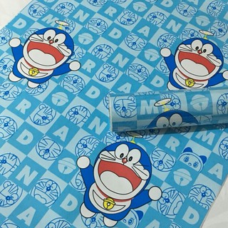( tặng kèm dụng cụ ) combo 10m giấy dán tường doremon xanh đậm