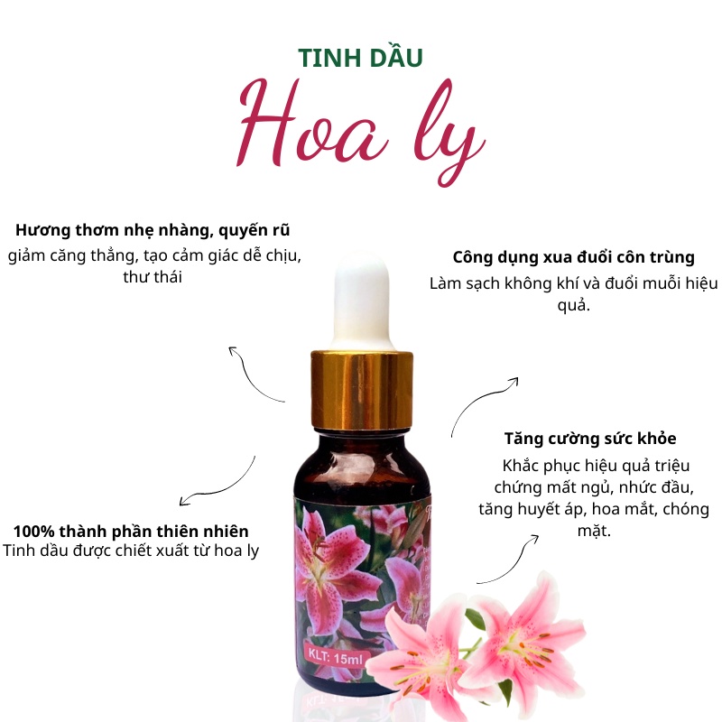 Tinh dầu Hoa Ly essential oil giúp khử mùi, thơm phòng - 10ml