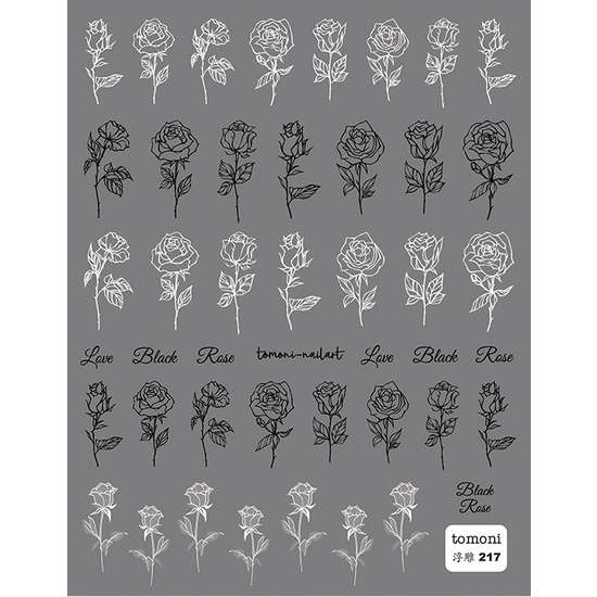 Hình dán nail 5D magico hoa hồng điêu khắc đẹp chất lượng