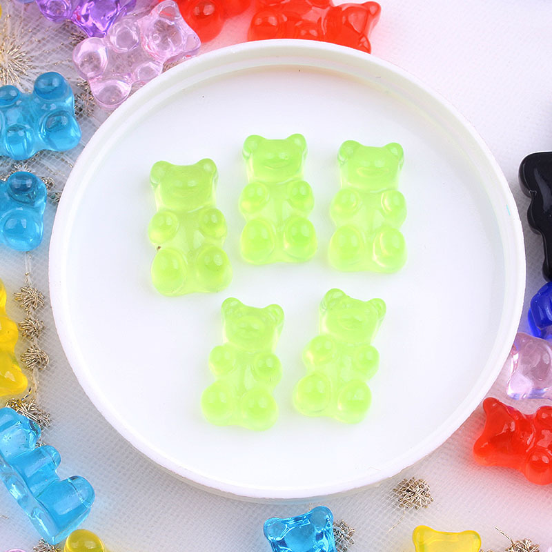 Set 10 Phụ Kiện Trang Trí Ốp Lưng Điện Thoại Trong Suốt Hình Gấu Đáng Yêu