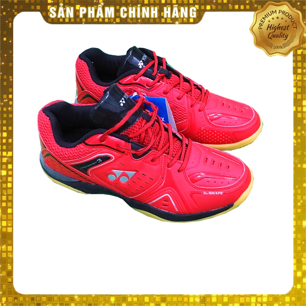 Giày cầu lông Yonex màu đỏ dành cho nam và nữ có màu sắc bắt mắt, trẻ trung năng động