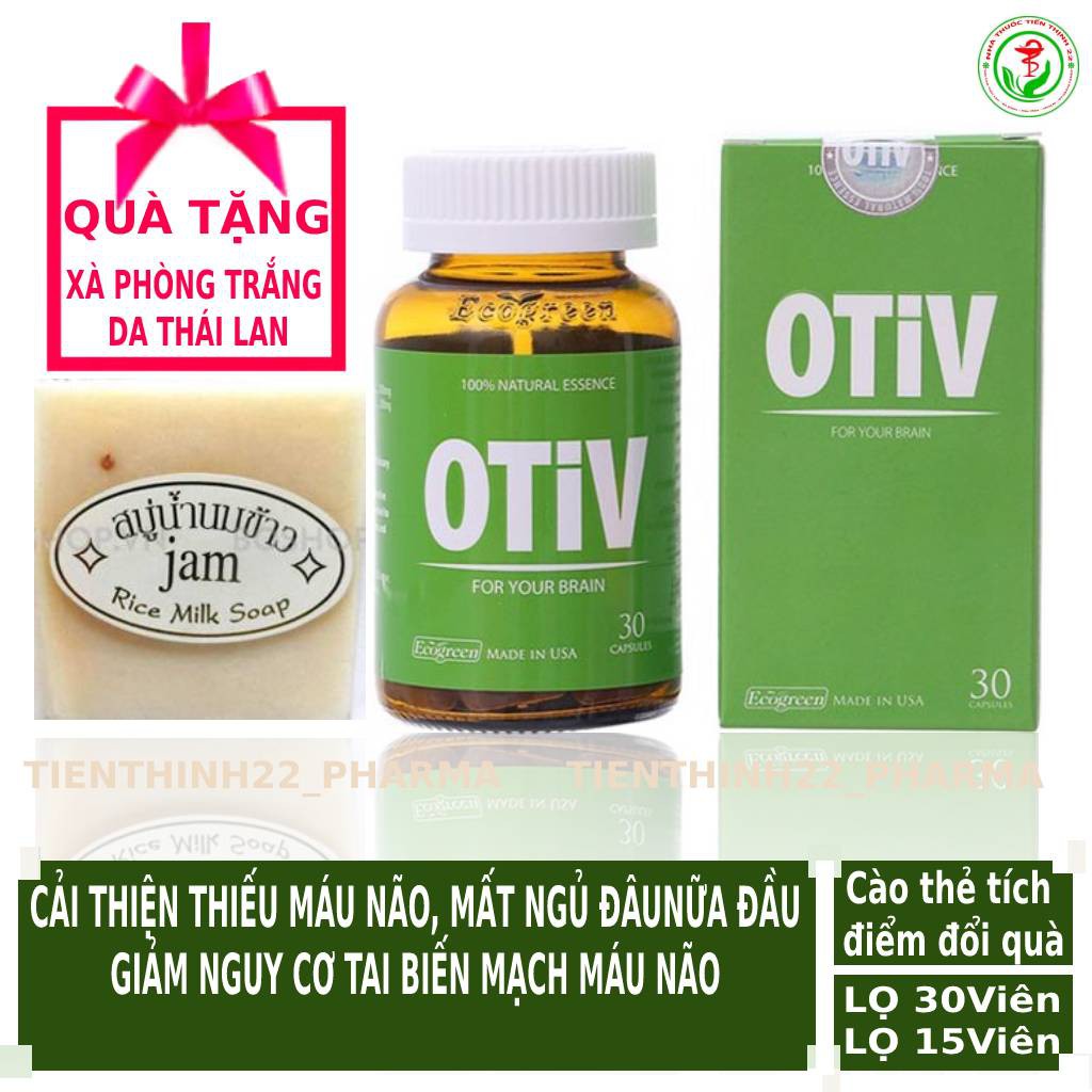 OtiV có tem tích điểm, Cải thiện mất ngủ, đau nữa đầu, tăng cường trí nhớ, phòng ngừa đột quỵ, tặng xà phòng Thái Lan