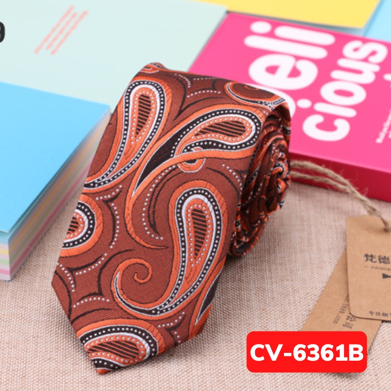 Cà vạt nam 6cm, Khăn cài túi áo vest cùng màu phong cách thời trang trẻ, dành cho chú rể, MC, dự tiệc, chụp ảnh CV-6361