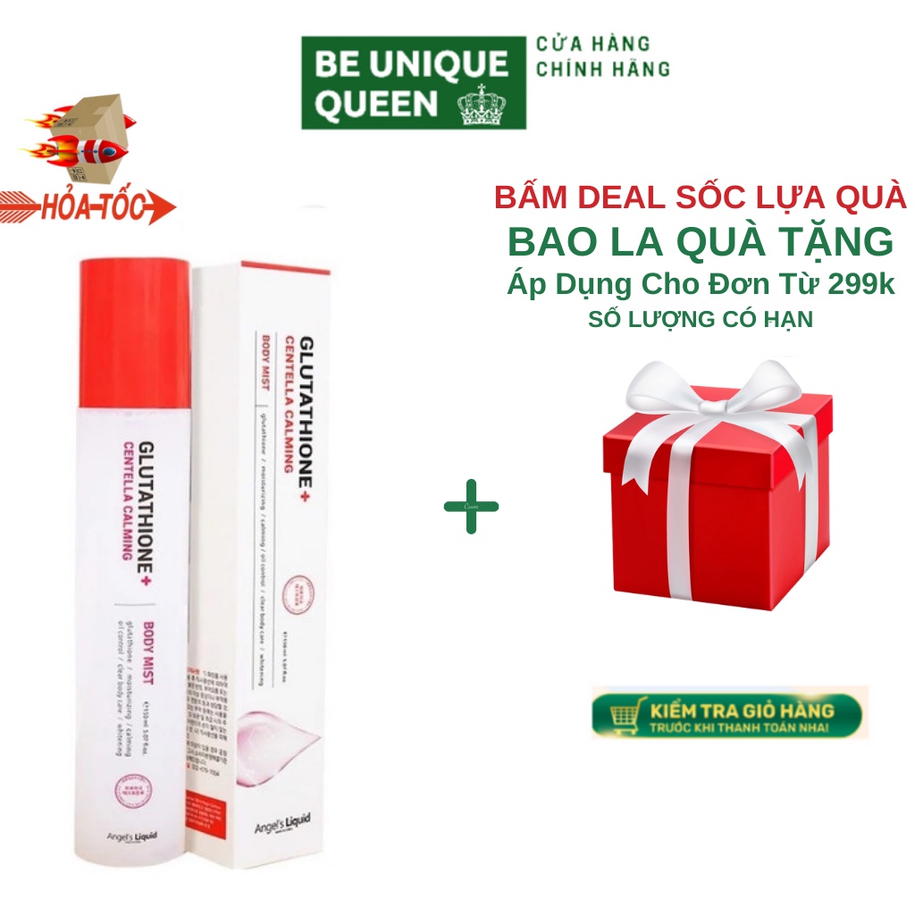 Xịt giảm mụn lưng Angel Liquid - Angel s Liquid Glutathione Plus Centella Calming Body Mist 150ml