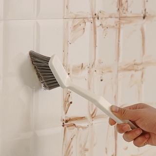 2pcs Multi-functional Bathroom Tile Durable Kitchen Household Long Handle Easy Use Corners Storage Hole Cleaning Brush