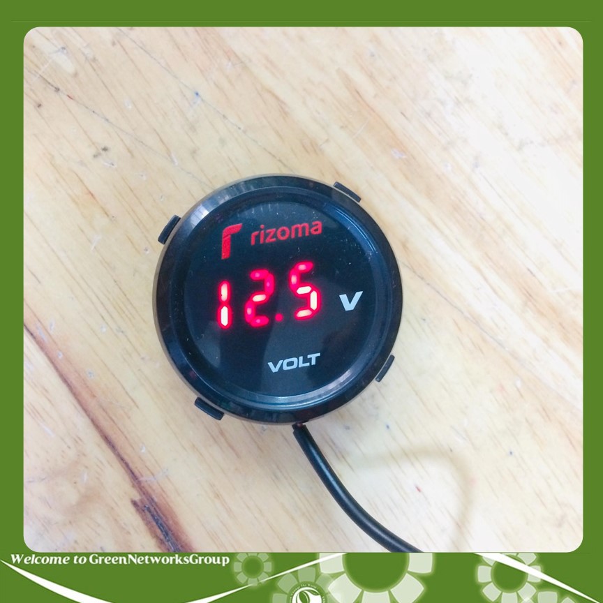 Đồng hồ Volt Rizoma kiểu tròn (đồng hồ chuyên đo điện bình dành cho mô tô, xe máy…) Greennetworks
