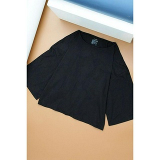Áo thun dáng crop pullover one size Muji