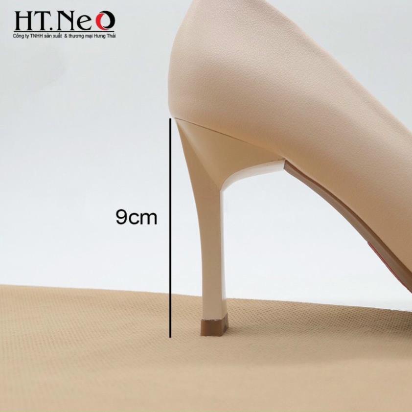 Giày cao gót 9cm HT.NEO Thiết kế tôn dáng cao sang chảnh, mũi nhọn quai da đính kim loại sáng CS225 ️🎯