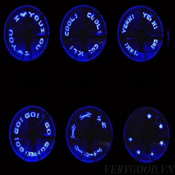 Đèn van xe đạp DX19 gắn van xe 7 bóng led có chữ