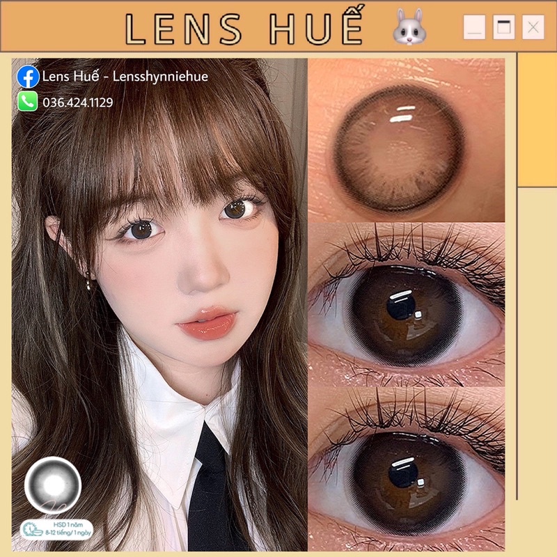 ✨-Lens BLACK đen mẫu lens tự nhiên phù hợp đi học, trang điểm nhẹ - Lens HuếÂN