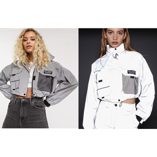 Áo khoác gió phản quang Bershka thể thao