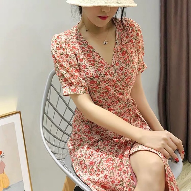 ĐẦM MIDI HOA CỘT NƠ