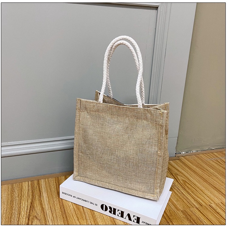 Túi cói quai xách  mini gấu bông đi biển dạo phố nữ đẹp thời trang cá tính dễ thương cute phong Vintage TC003