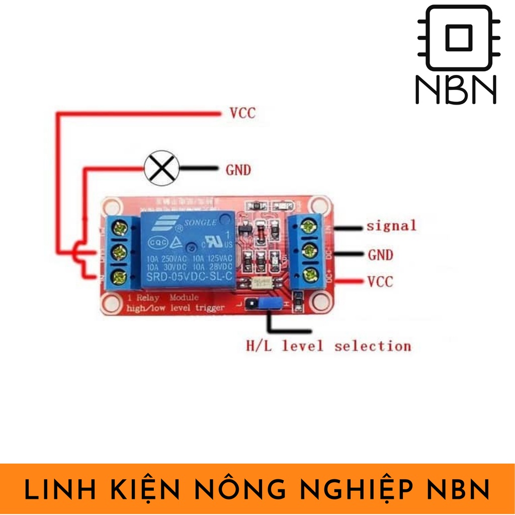 Module Relay 5VDC 2 chế độ kích mức H/L