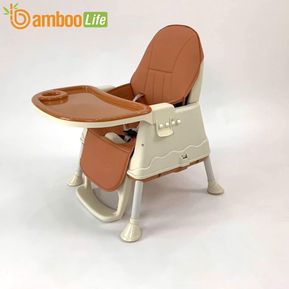 Ghế ăn dặm cho bé đa năng có thể gấp gọn, thay đổi độ cao Bamboo Life BL08 tiện lợi dùng ở nhà, mang đi du lịch