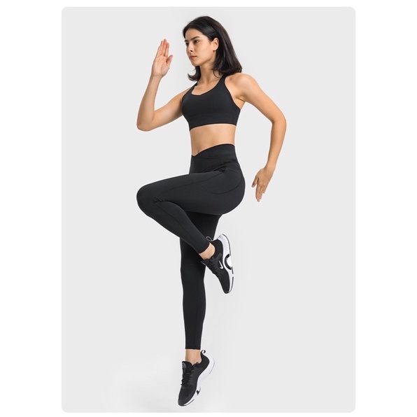 Quần Tập thể Thao Dáng Dài Cạp Đắp Chéo Thiết Kế Túi Sườn Quần Tập Gym Yoga Nữ Cao Cấp Lululemon Wunder Under 2022