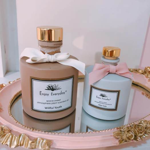 Bộ tinh dầu nước hoa khuếch tán thơm phòng cao cấp Enjoy Everyday, Reed Diffuser, kèm que, tặng hoa