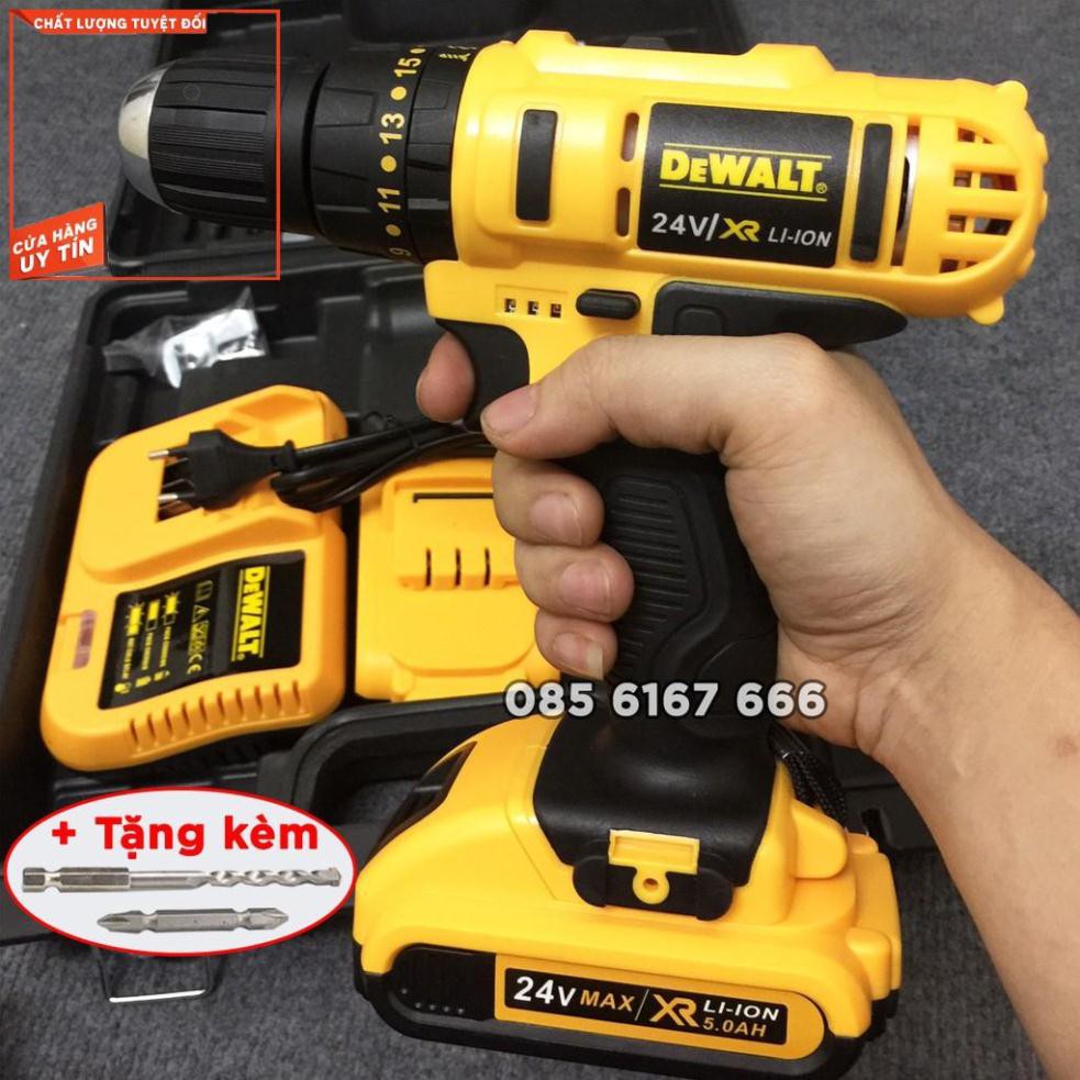 Điện máy Minh Đức - Tổng kho bán buôn bán lẻ Máy Khoan Tường, Bê Tông DEWALT 24V Có Búa Pin 5 Cell Máy Bắt Vít  Máy Bắn