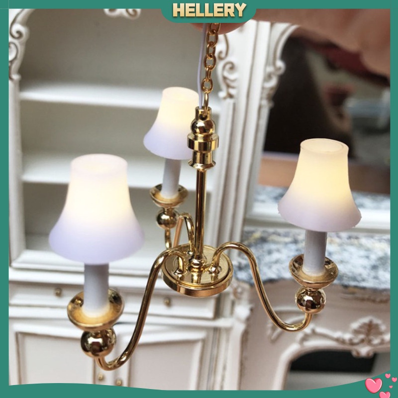 Mô Hình Đèn Trần 3-Arm Mini Tỉ Lệ 1: 12 Trang Trí Nhà Búp Bê