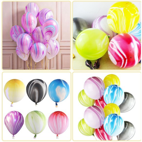 Sỉ gói 100 quả bóng bay vân đá 30cm- chọn màu