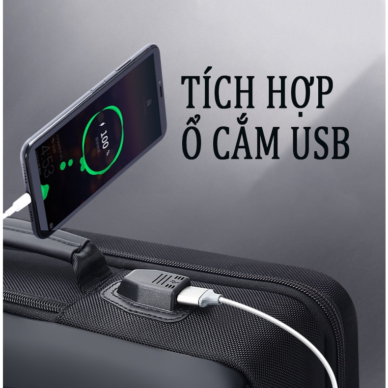 Balo laptop 15.6 inch chính hãng BOPAI có khóa mở rộng phù hợp đi làm, đi công tác, đi du lịch,...