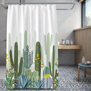 Rèm tắm bằng polyester chống thấm nước in hình cây xanh