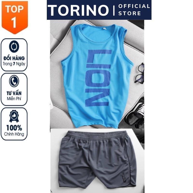 [ 𝐂𝐎𝐌𝐁𝐎 𝐋𝐈𝐎𝐍 ] Bộ Quần Áo thể thao nam, tập gym, chơi thể thao chạy bộ chất vải Thun Thái co giãn, thoáng mát