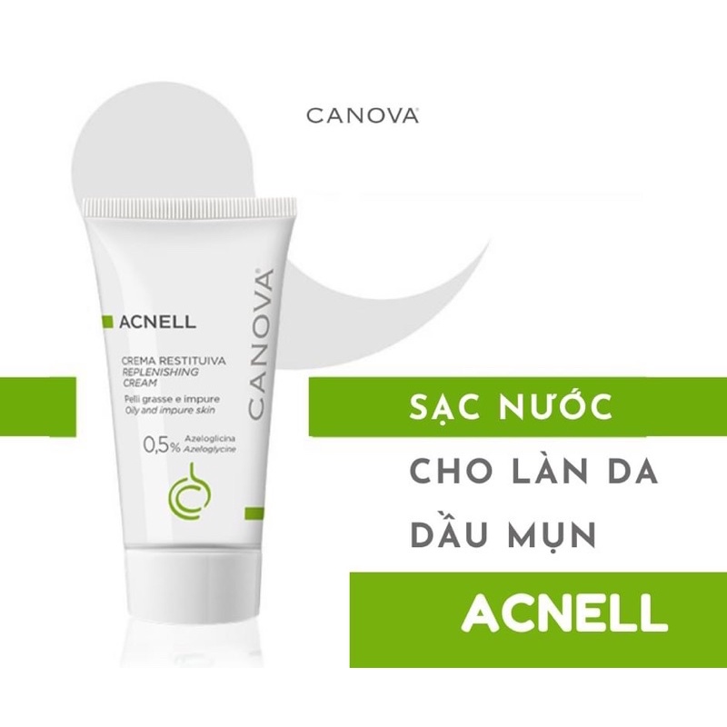 Kem dưỡng ẩm ban đêm dành cho da mụn, da nhạy cảm Canova Acnell - Replenishing cream